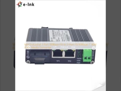 Mini Endüstriyel 1-Port 100Base-FX'den 2-Port 10/100Base-T'ye 30W PoE+ Medya Dönüştürücüsü