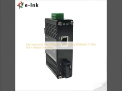 Mini Endüstriyel 100/1000BASE-X 10/100/1000BASE-T 30W PoE+ Medya Dönüştürücüsü