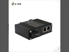 Mini Endüstriyel 1-Port 100Base-FX'den 2-Port 10/100Base-T'ye 60W PoE++ Medya Dönüştürücüsü Tam/Hal Destekler