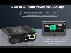 Mini Endüstriyel 1-Port 100/1000X SFP - 2-Port 10/100/1000T Ethernet Medya Dönüştürücü Tam/Yarım Çift Yönlü İletişimi Destekler