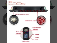 19 inç 1U 8 Port Güç Dağıtım Birimi 3 Gen Değiştirilebilir Aşınma Koruma Modülü ile