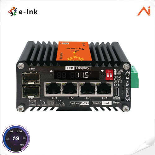 Latest company news about E-link, Gerilim Yükselticili LNK-AIMC204G Mini Endüstriyel Yapay Zekalı Akıllı Yönetilen PoE++ Anahtarlarını Piyasaya Sürüyor