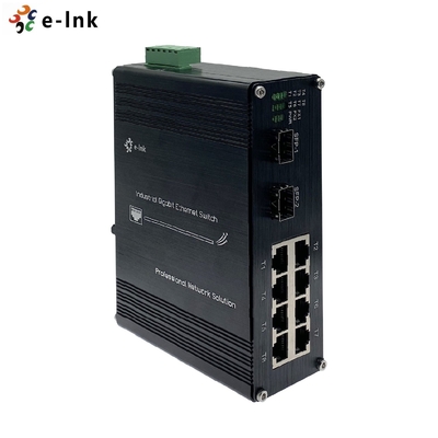 Alüminyum Endüstriyel Ethernet Anahtarı 8 Port 10/100 / 1000Base-T 2 Port 1000BASE-X Gigabit