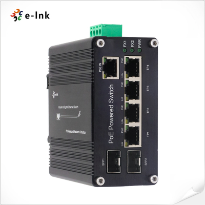 Endüstriyel PoE Powered Ethernet Switch 5 Port 10 100 1000T + 2 Port 100 1000X SFP