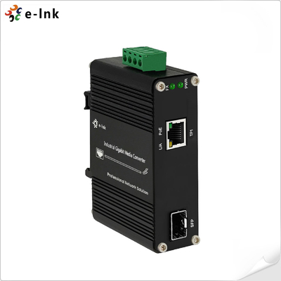 Endüstriyel PoE Medya Dönüştürücü 100 1000BASE-X SFP To 10 100 1000BASE-T 802.3at 30W