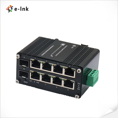 PoE Değiştiricisi 8 Port 10/100/1000T 802.3at 30W 2 Port 100/1000X Din Rail Yönetilen Değiştiricisi