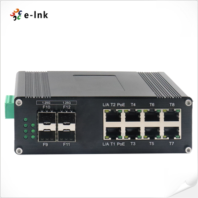 IP40 Alüminyum Kasalı Sertleştirilmiş 8 Bağlantı Noktalı POE Yönetimli Ağ Anahtarı