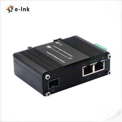 Fiber Gigabit Medya Dönüştürücü Endüstriyel 2-Port 10/100/1000T 802.3at 60W - 1-Port 100/1000X SFP