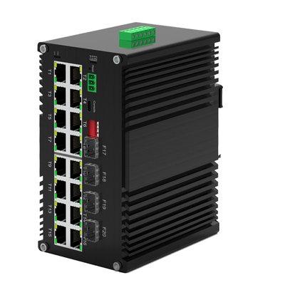 Endüstriyel Gigabit Yönetilen Değiştirici 16 Port 10/100/1000T 802.3at PoE 4 Port 1000X SFP ile