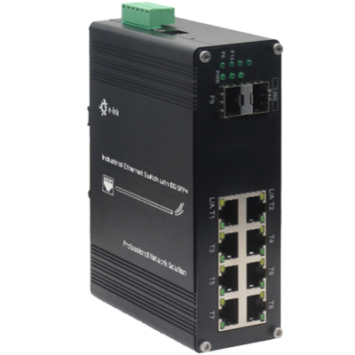 Yönetilen Ethernet Değiştiricisi Endüstriyel 8 Port 10/100/1000T Gigabit 2 Port 1000X SFP Fiber