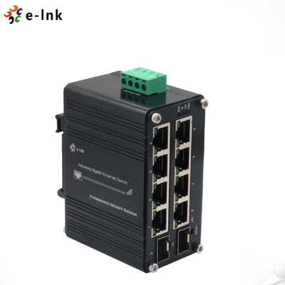 Mini Endüstriyel Yönetilen 8 Portlu 10/100/1000T + 2 Portlu 100/1000X SFP Ethernet Değiştirici