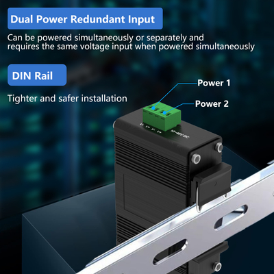 Mini Endüstriyel 10/100Base-T'den 100Base-X SFP Fiber Ethernet Medya Dönüştürücüsü 1Ch RS232/RS485/RS422 ile