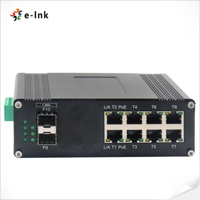 Endüstriyel L2+ 8-Port 10/100/1000T 802.3at PoE + 2-Port 1000X SFP Yönetilen Ethernet Değiştiricisi