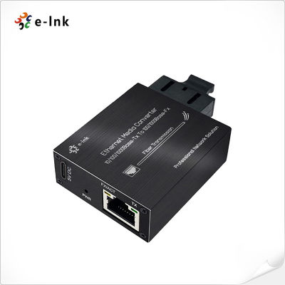 Mikro tip 10/100/1000Base-Tx'den 100/1000Base-Fx'e 5VDC güç girişi Ethernet Media Converter