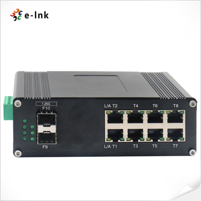 Endüstriyel L2+ 8-Port 10/100/1000T 802.3at PoE + 2-Port 1000X SFP Yönetilen Ethernet Değiştiricisi