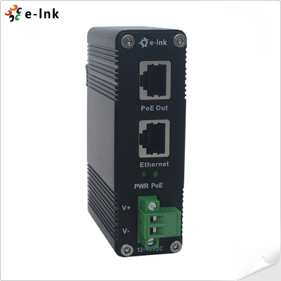 12~48V DC Güç Girişi Endüstriyel Gigabit PoE+ Enjektoru