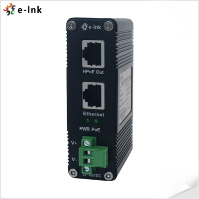 12 ~ 48V DC Güç Girişi Endüstriyel Gigabit 60W PoE Enjektoru
