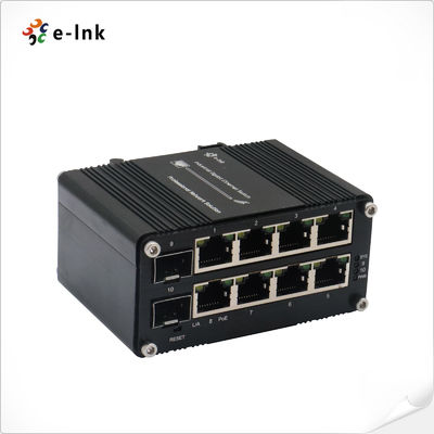 Mini Endüstriyel Yönetilen 8-Port 10/100/1000T 802.3at PoE + 2-Port 100/1000X SFP Ethernet Switch