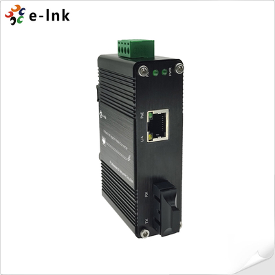 Mini Endüstriyel 100BASE-FX 10/100BASE-T 30W PoE+ Medya Değiştiricisi