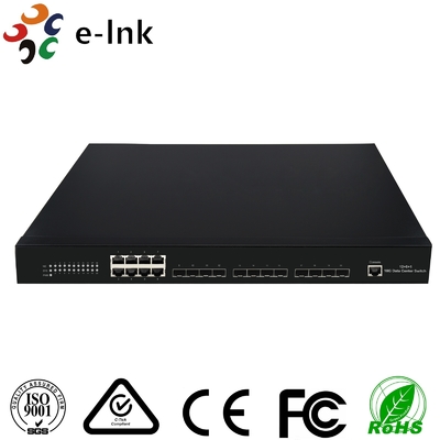 12 10G SFP+ Fiber portları + 8 10/100/1000M Bakır RJ45 portları Yönetilen Ethernet Fiber Switch