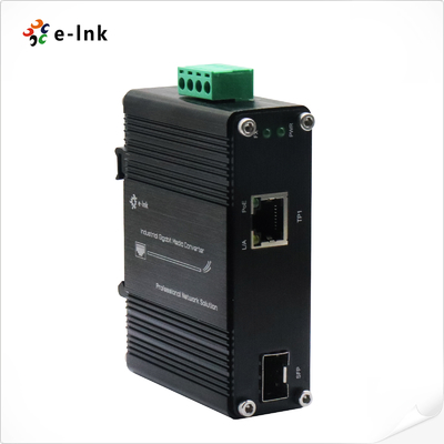 Mini Endüstriyel 1-Port 100/1000X SFP To 1-Port 10/100/1000T 60W PoE++ Medya Dönüştürücüsü