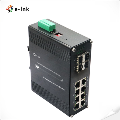Endüstriyel L2+ 8-Port 10/100/1000T + 4-Port 1000X SFP Yönetilen Ethernet Değiştiricisi