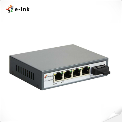 5 portlu 10/100M PoE anahtarı 1x 60W yüksek güçli PoE portu ve 1x SC Fiber Uplink