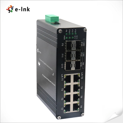 Endüstriyel L2+ 8-Port 10/100/1000T + 4-Port 1G SFP + 2-Port 10G SFP+ Yönetilen Ethernet Değiştiricisi