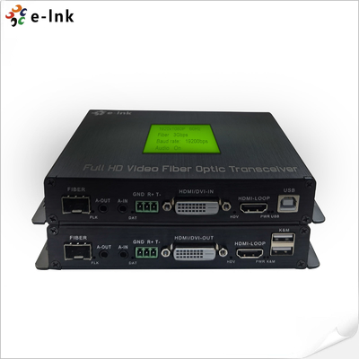 Bulut Yönetimli Çok Fonksiyonlu DVI Fiber Dönüştürücü 1Ch 1080P DVI + USB KVM + 1Ch RS232 + 1Ch Çift Yönlü Stereo Ses + 1Ch GPIO Fiber Üzerinden Uzatıcı
