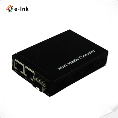 Mini 2x 10/100/1000Base-T RJ45'ten 1x 1000Base-X SFP Slot Gigabit Ethernet Medya Dönüştürücüsü