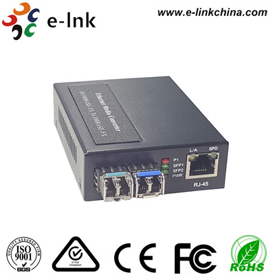 Dahili Güç Kaynağına Sahip 1x10/100BASE-T - 2x100BASE-X SFP Medya Dönüştürücü