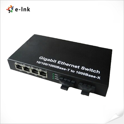 10/100/1000M Medya Dönüştürücü 4-TX + 2-FX ((SC) Port Fiber Switch