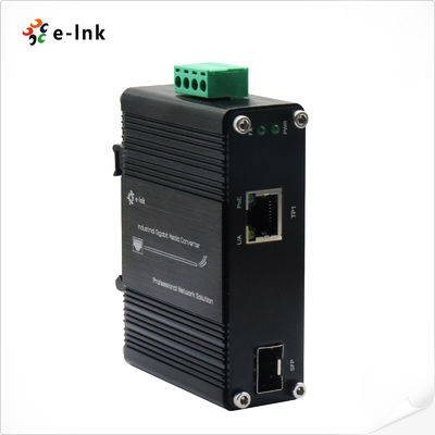 quality Mini Endüstriyel 100/1000BASE-X SFP 10/100/1000BASE-T 30W PoE+ Medya Dönüştürücüsü factory