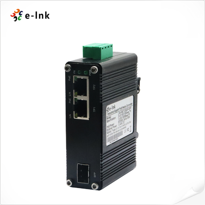 Mini Endüstriyel 1-Port 100/1000X SFP'den 2-Port 10/100/1000T 90W PoE++ Medya Değiştiricisi
