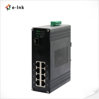Endüstriyel 8 Port 10/100/1000T 802.3bt PoE + 1-Port 100/1000Base-X Ethernet Switch