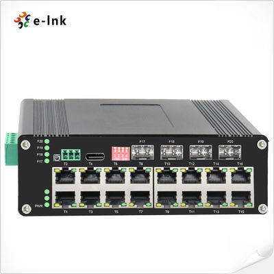 Endüstriyel PoE Yönetilebilir Switch L2 10/100/1000Mbps RJ45 Port IP40 Alüminyum Kasa