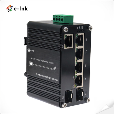 Endüstriyel 4-Port 10/100/1000T 802.3bt 90W PoE + 1-Port 10/100/1000T + 2-Port 100/1000X SFP Gigabit Ethernet Switch