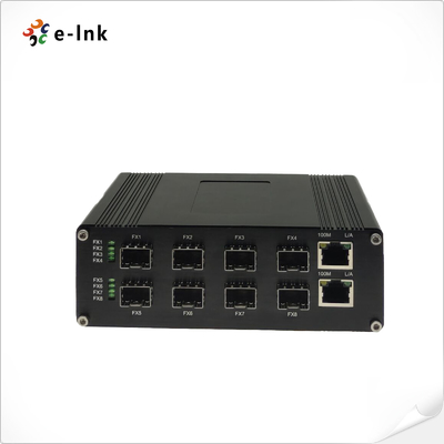 Endüstriyel 2 portlu 10/100/1000Base-T + 8 portlu 1000BASE-X SFP Optik Değiştirici
