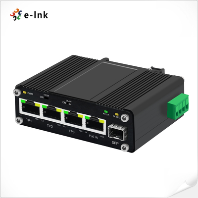 Mini Endüstriyel 3 Portlu 10/100/1000T + 1 Portlu 100/1000X PoE Splitter Fonksiyonu ile SFP PD Değiştirici