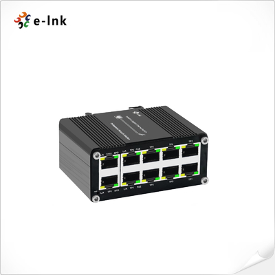 Mini Endüstriyel 8-Port 10/100/1000T 802.3at PoE + 2-Port 10/100/1000T Kompakt Ethernet Değiştiricisi