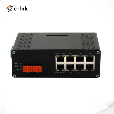 Endüstriyel 8 portlu 10/100/1000M/2.5G 802.3bt PoE + 2 portlu 10G SFP+ Ethernet Switch