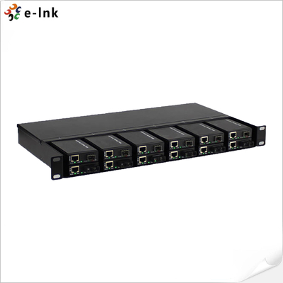 1U 12 Yuvalı Mini Fiber Medya Dönüştürücü Rafı
