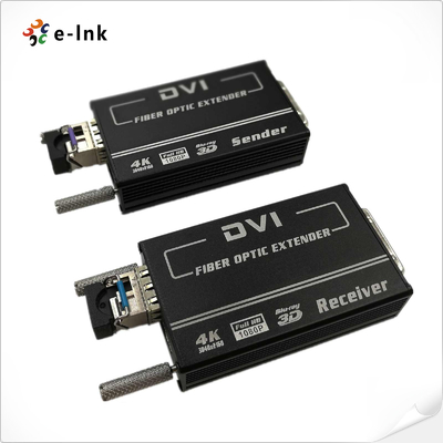 Mini 4KX2K DVI Fiber Transceiver MM 300M Otomatik EDID