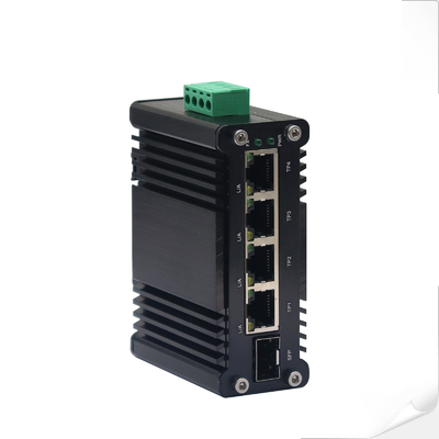 Mini Endüstriyel 4 Portlu 10/100/1000T + 1 Portlu 100/1000X SFP Gigabit Ethernet Değiştirici