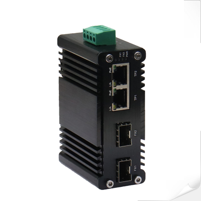 Mini Endüstriyel 2-Port 10/100/1000T 802.3bt 90W PoE + 2-Port 100/1000Base-X SFP Ethernet Switch