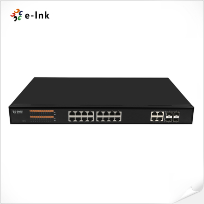 Yönetilen 16-Port 10/100/1000T 802.3at PoE + 4-Port 100/1000 SFP Combo Ethernet Switch