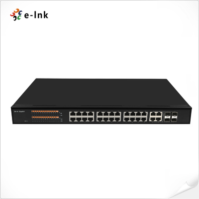 Yönetilen 24 portlu 10/100/1000T + 4 portlu 100/1000 SFP Kombalı Ethernet Değiştiricisi