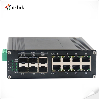 Endüstriyel L2+ 8-Port 10/100/1000T + 4-Port 1G SFP + 2-Port 10G SFP+ Yönetilen Ethernet Değiştiricisi