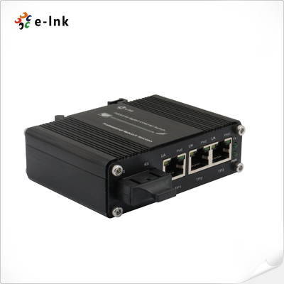 Mini Endüstriyel 3-Port 10/100/1000T 802.3at PoE + 1-Port 1000X SC Ethernet Switch 12 ~ 48VDC Giriş ve Voltaj Güçlendirici ile