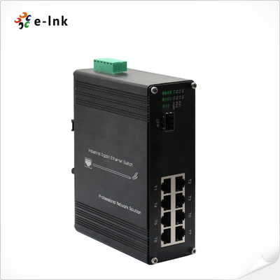Endüstriyel 8-Port 10/100/1000T 802.3bt PoE + 1-Port 100/1000Base-X Ethernet Switch DIN-Rail montaj kurulumunu destekliyor